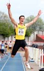 Chris Kirk (Newham & Essex Beagles) wins the long jump title with a championship record, 2012 North Eastern Championships.